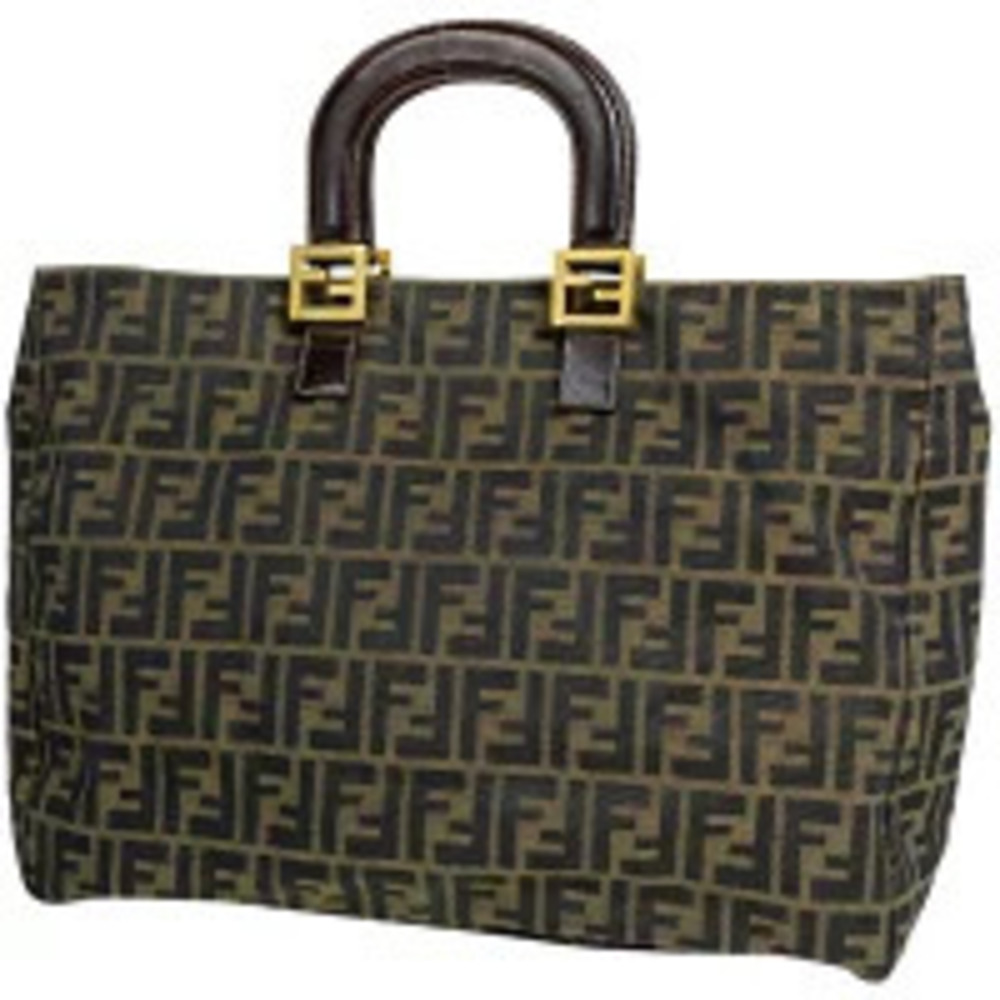 Fendi Zucca handbag all over tote bag canvas brown